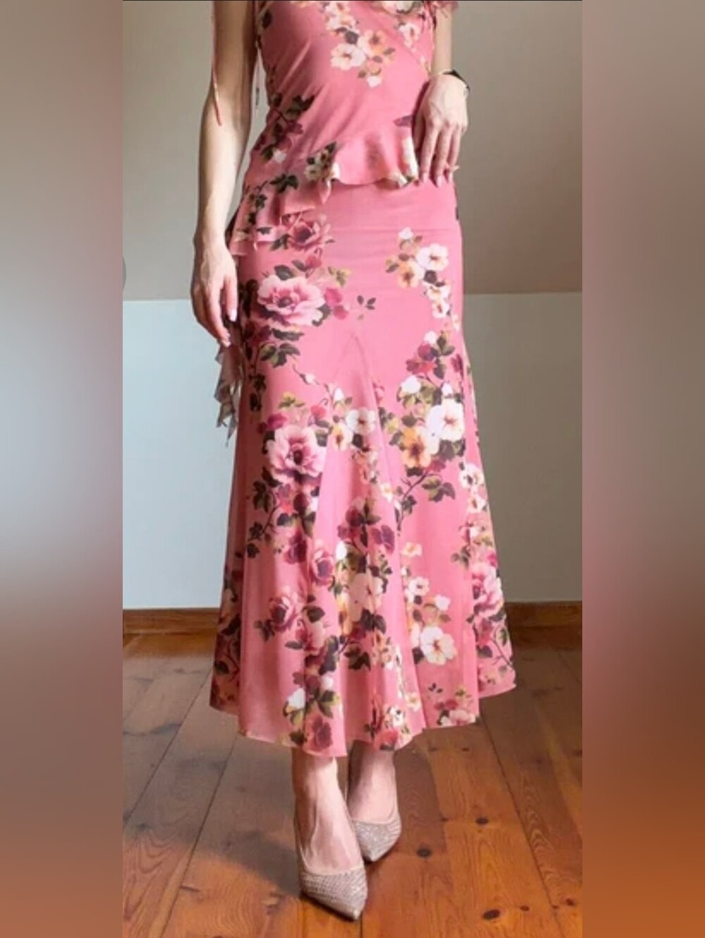 ZARA Size M Printed Tulle Skirt